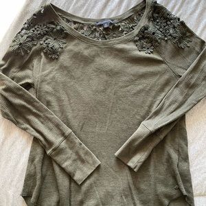 American Eagle Long Sleeve Waffle Knit